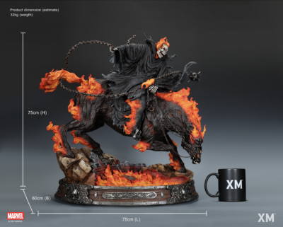 Ghost Rider 1/4 Marvel Horseback Edition Statua by Xm Studios - immagine 2