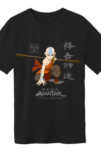 Avatar: The Last Airbender T-Shirt Aang in Knee Bend Pose by Pcmerch