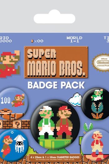 Super Mario Bros. Pin-Back Buttons 5-Pack