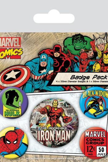 Marvel Comics Pin-Back Buttons 5-Pack Iron Man