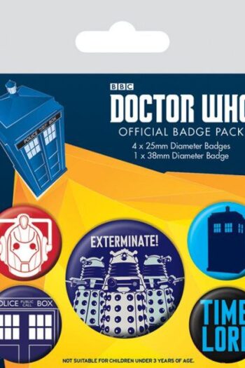 Doctor Who Pin-Back Buttons 5-Pack Exterminate