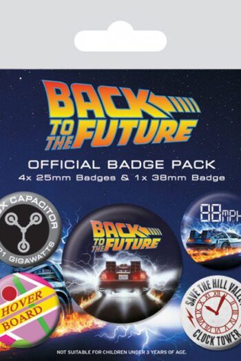 Back to the Future Pin-Back Buttons 5-Pack DeLorean