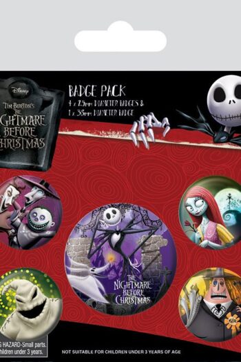 Nightmare Before Christmas Pin-Back Buttons 5-Pack Characters