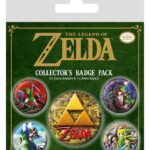 Legend of Zelda Pin-Back Buttons 5-Pack Classics