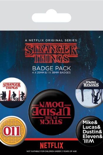 Stranger Things Pin-Back Buttons 5-Pack Upside Down