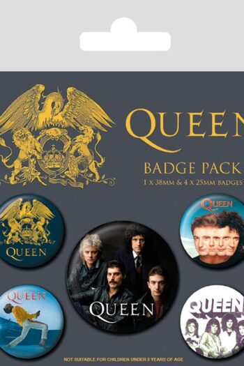 Queen Pin-Back Buttons 5-Pack Classic