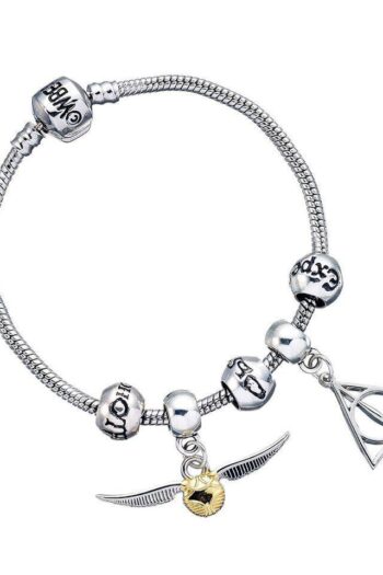 Harry Potter Bracelet Charm Set Deathly Hallows/Snitch/3 Spell Beads (silver plated)