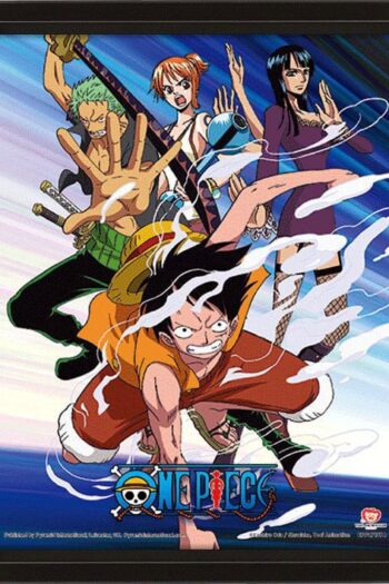 One Piece 3D Lenticular Poster Straw Hat Pirates Assault 26 x 20 cm