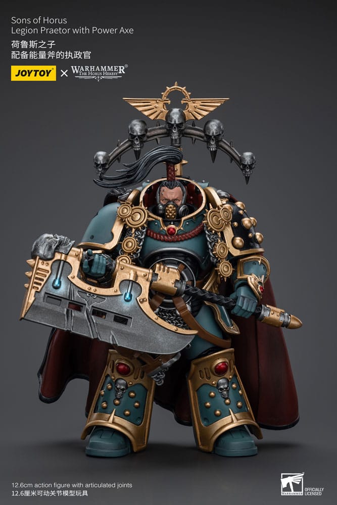 x_jt9503 Warhammer The Horus Heresy Action Figure 1/18 Sons of Horus Legion Praetor with Power Axe 12 cm - immagine 1