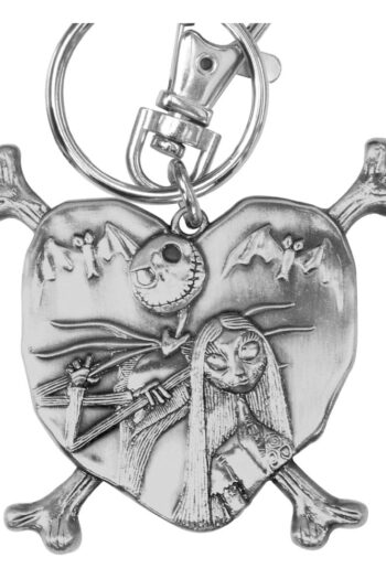 Nightmare before Christmas Metal Keychain Jack and Sally in Heart