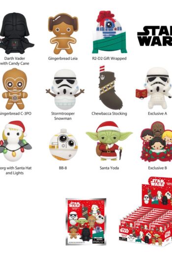 Star Wars 3D PVC Bag Clips Star Wars Christmas Series 1 Display (24)
