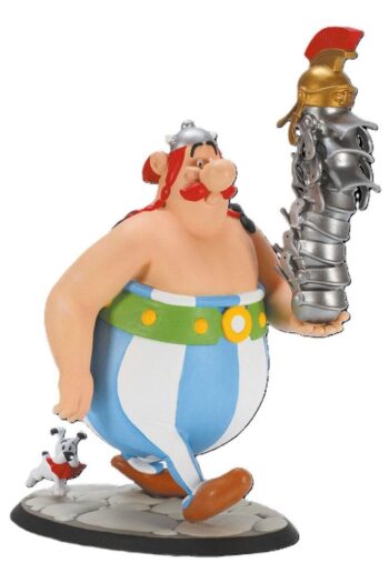 Asterix Statue Obelix Stack of Helmets and Dogmatix 21 cm