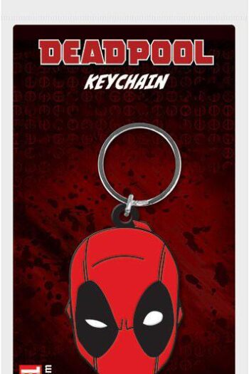 Marvel Comics Rubber Keychain Deadpool Face 6 cm