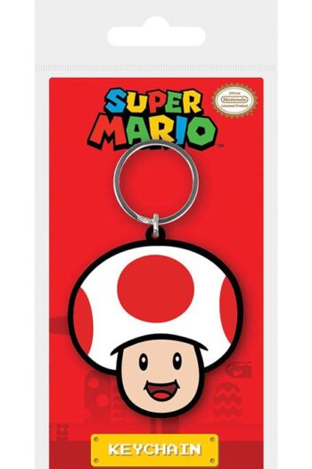 Super Mario Rubber Keychain Toad 6 cm
