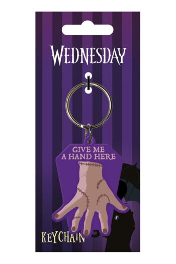 Wednesday Rubber Keychain Give Me A Hand