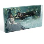 Grandmaster of Demonic Cultivation Acryl Block with Glitter Wei Wuxian & Lan Wangji Lotus Pond 17 x 10 cm