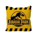 Jurassic Park Cushion Caution Yellow Logo 40 x 40 cm