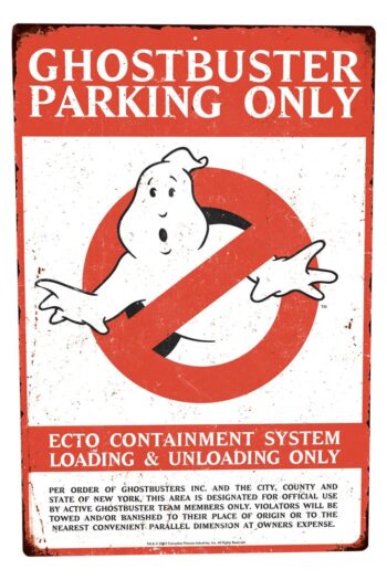 Ghostbusters Metal Sign Parking