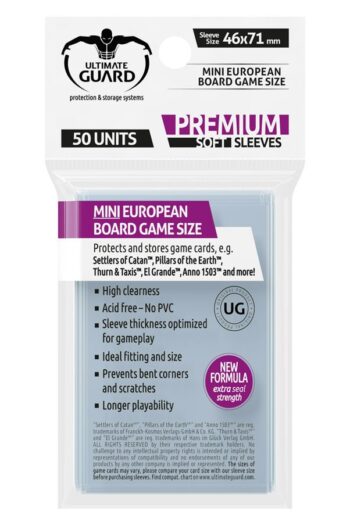 Ultimate Guard Board Game Sleeves (50) - Mini European