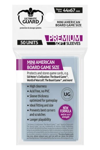 Ultimate Guard Board Game Sleeves (50) - Mini American