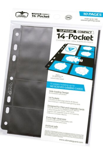 Ultimate Guard 14-Pocket Supreme Compact Pages Standard + Mini American (10) - Black