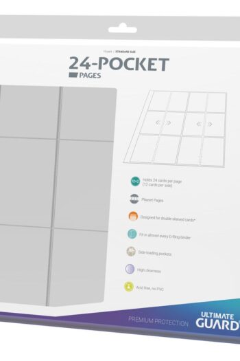 Ultimate Guard 24-Pocket QuadRow Pages Side-Loading (10) - Transparent