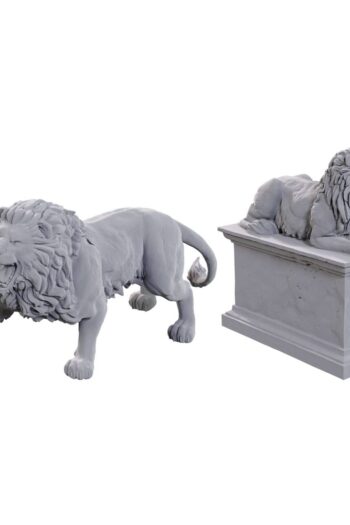 WizKids Deep Cuts Miniatures Unpainted Miniatures 2-Pack Stone Lion