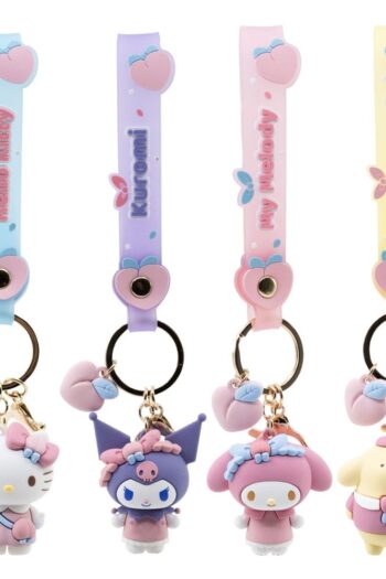 Sanrio Peach Series Keychain with Hand Strap Hello Kitty and Friends Display (12)