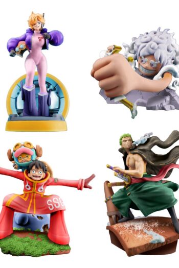 One Piece Petitrama PVC Mini Statue Logbox Re Birth Egghead 4-Set 9 cm