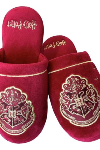 Harry Potter Slippers Hogwarts Gold on Burgundy EU 38-41