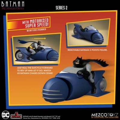 Batman the Animated Series 2 5 Points Action Figure Batman & Batcycle 10 cm by Mezco - immagine 2
