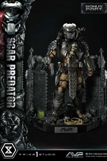 The Alien vs. Predator Museum Masterline Series Statue 1/3 Scar Predator Deluxe Bonus Version 93 cm