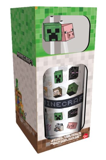 Minecraft Glass Tumbler with Straws Characters 485 ml