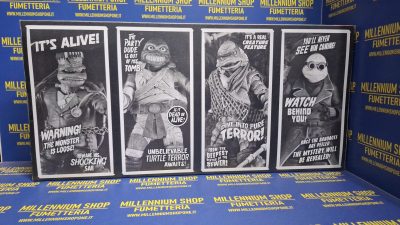 Universal Monsters x Teenage Mutant Ninja Turtles Action Figures 4-Pack Turtles Black & White 18 cm by Neca - immagine 2