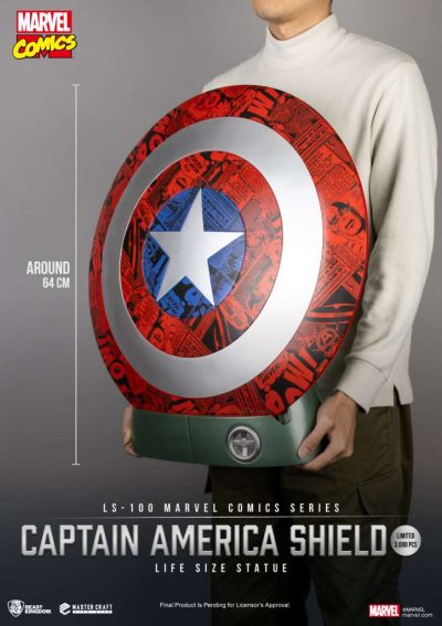 Marvel Comics Series Captain America Shield Life Size Statue - Capitan America by Beast Kingdom - immagine 2