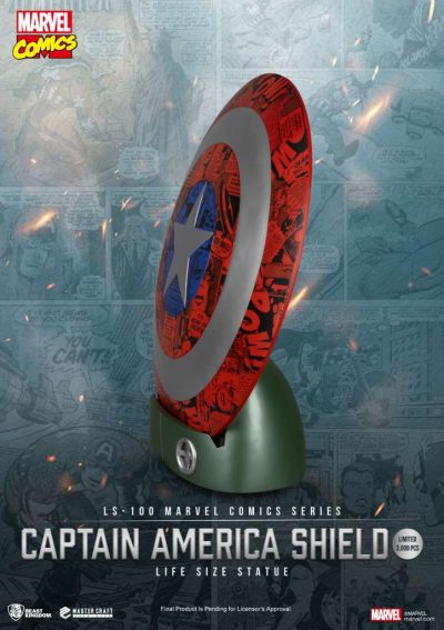 Marvel Comics Series Captain America Shield Life Size Statue - Capitan America by Beast Kingdom - immagine 3