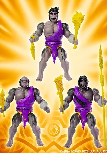 Brukteror Cave Men Tribe Savage Grunts Army 3-Pack 5.5" Figures Boxed Set Dragonore by Formo Toys