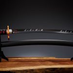 Demon Slayer: Kimetsu no Yaiba Proplica Replica 1/1 Nichirin Sword (Tanjiro Kamado) Kyojuro Rengoku´s Sword Gueard Ver. 88 cm