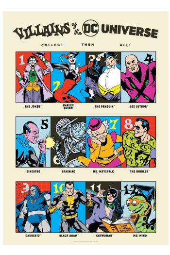 DC Comis Art Print 90th Anniversary Villains Limited Edition 42 x 30 cm