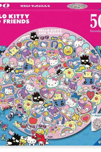 Hello Kitty and Friends Round Jigsaw Puzzle (500 pieces)