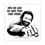 Bud Spencer Tin coasters Faust Pferd 10 x 10 cm