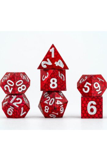 Dragon Storm Sharp Edge Silicone Dice Set Red Dragon Scales (7)