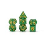 Dragon Storm Sharp Edge Silicone Dice Set Green Dragon Scales (7)