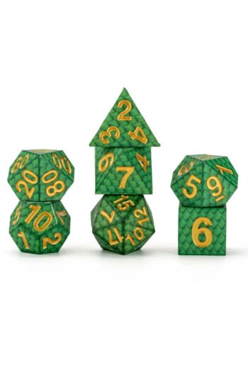 Dragon Storm Sharp Edge Silicone Dice Set Green Dragon Scales (7)