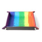 FanRoll Folding Dice Tray Velvet Watercolor Rainbow