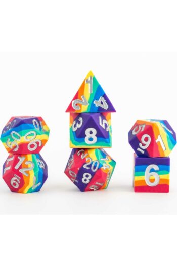 FanRoll Sharp Edge Silicone Dice Set Rainbow (7)