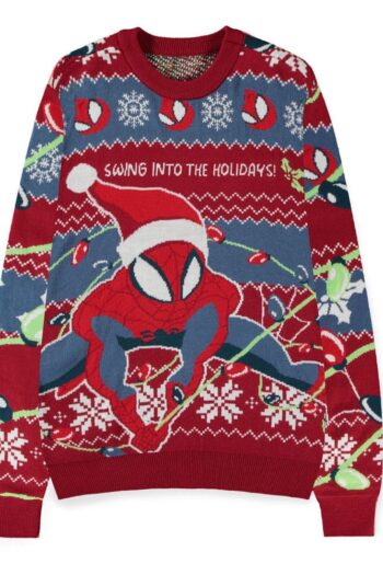 Spider-Man Sweater Swing into the Holidays (Christmas Jumper) Size S