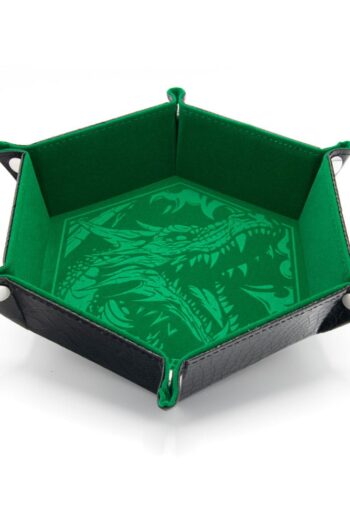 CritStones Folding Dice Tray Dragon Skin Edition Green