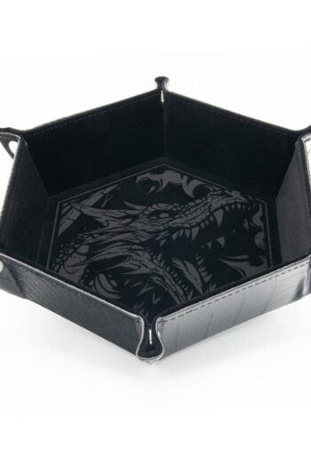 CritStones Folding Dice Tray Dragon Skin Edition Black