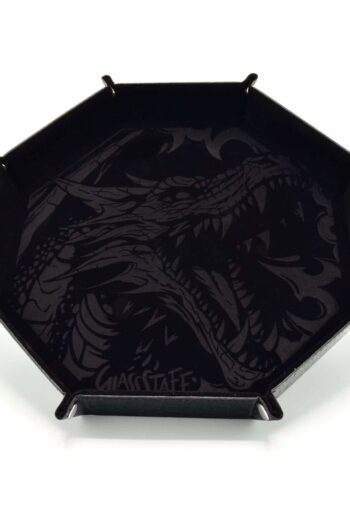 CritStones Folding Dice Tray Dragon Skin XL Edition Black